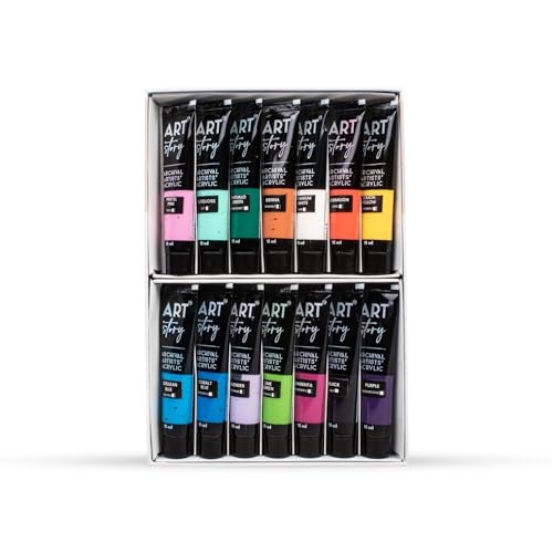 itsy-bitsy Itsy Bitsy Art Story Artists Acrylic Paint Set - 14 Colors X 15ml each| for Paper, Canvas, MDF, Wall, Glass, Plastic, Metal, Terracotta|Premium Multi Surface paint for DIY Art & Craft| For Beginners Students Adults - Image 4