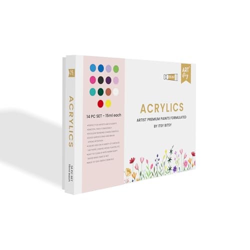 itsy-bitsy Itsy Bitsy Art Story Artists Acrylic Paint Set - 14 Colors X 15ml each| for Paper, Canvas, MDF, Wall, Glass, Plastic, Metal, Terracotta|Premium Multi Surface paint for DIY Art & Craft| For Beginners Students Adults - Image 3