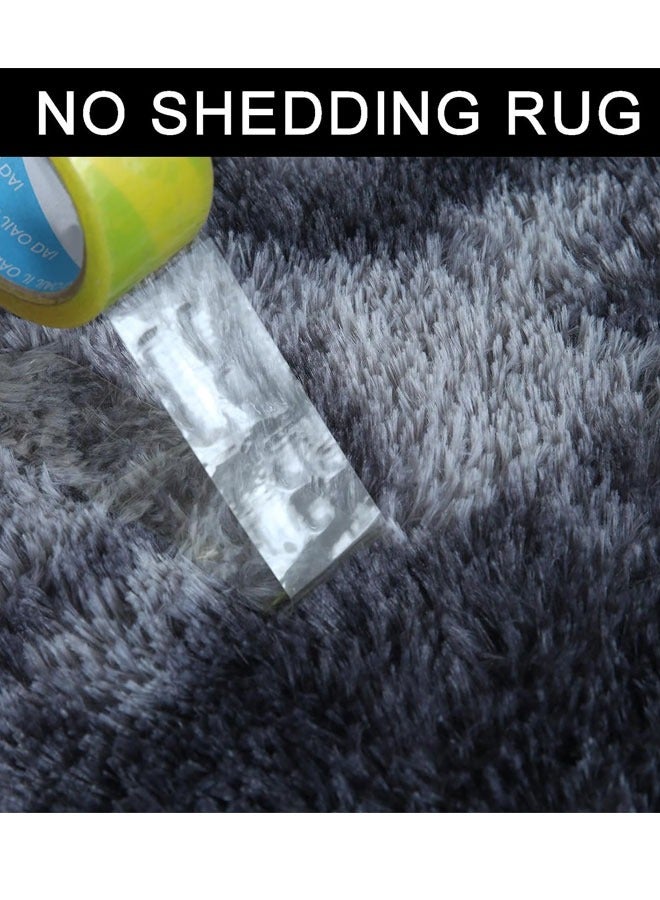 Area Rug for Bedroom Soft Fluffy Non-Slip Dark Gray Rug Large Tie-Dyed Area Rugs for Living Room Indoor Modern Plush Carpet for Kids Room, Nursery Room, Fuzzy Plush Rug for Dorm  Deep Grey - Image 5