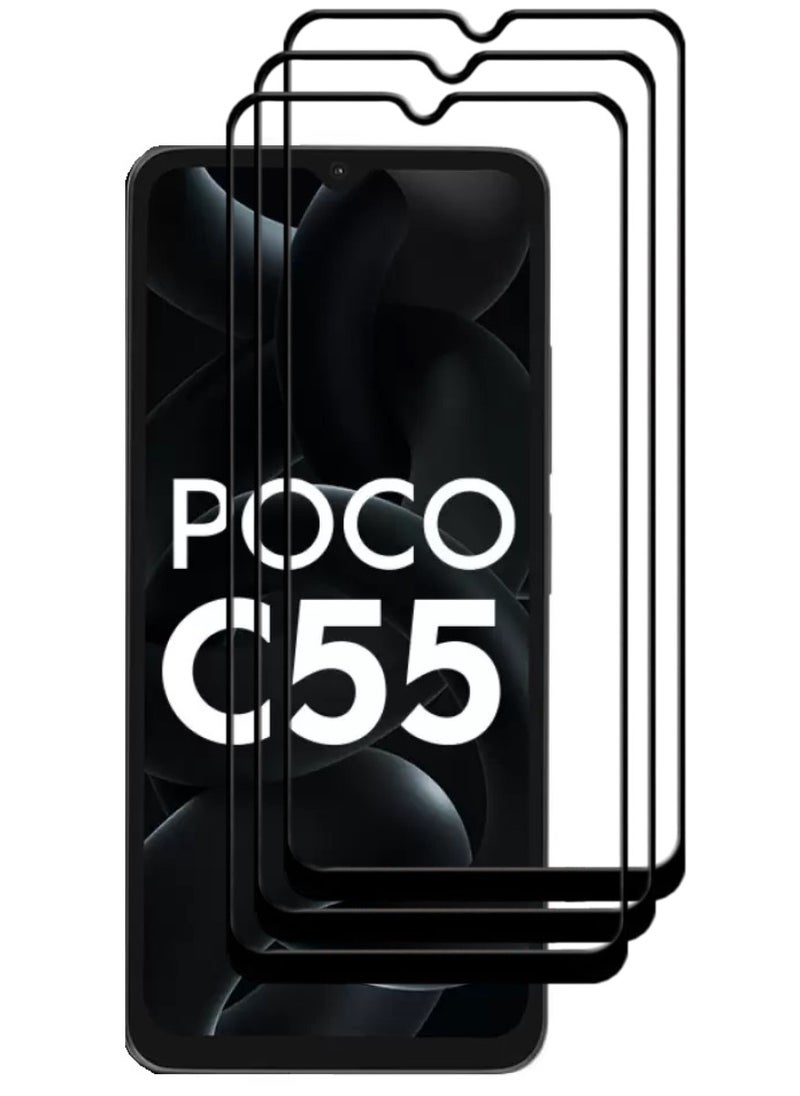 ACLIX 4 Pieces Antistatic ESD Dustproof Premium Quality High Definition Tempered Glass Screen Protector Designed For Xiaomi Poco C55 - Image 1