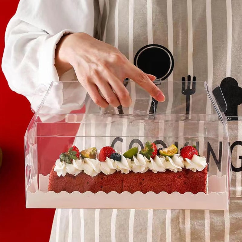 DZOZO Set of 10 Transparent Swiss Cake Boxes with Handles for Hot Dogs, Muffins, and Desserts - Image 5