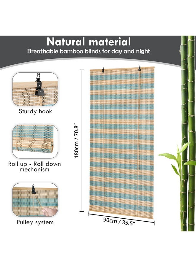 ABOUT SPACE Bamboo Curtains - W 3 ft x H 6 ft - Rope Mechanism Roll Up Down Bamboo Shade for Sunlight, Dust Protection Window Chick Blinds for Balcony, Restaurant, Hotel, Dhaba, Resort - Image 2