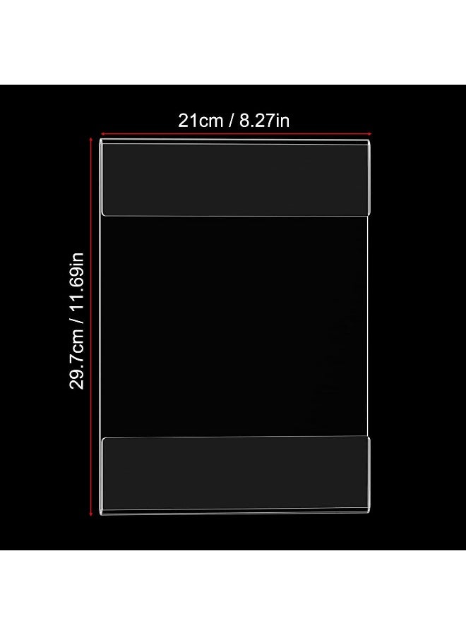 Slasa SLASA A4 Wall Acrylic Sign Holder, 6pcs Perspex Wall Poster Display Holder with 3M Tape – No Drilling Required – Document, Memo, Menu Display Frame for Office, Home, Store, Restaurant - Image 2