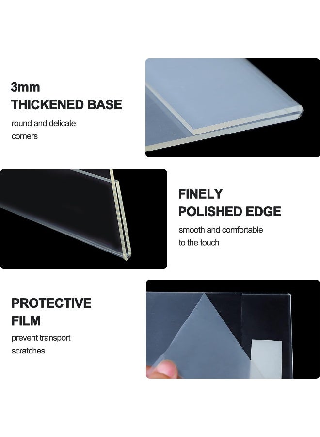 Slasa SLASA A4 Wall Acrylic Sign Holder, 6pcs Perspex Wall Poster Display Holder with 3M Tape – No Drilling Required – Document, Memo, Menu Display Frame for Office, Home, Store, Restaurant - Image 3