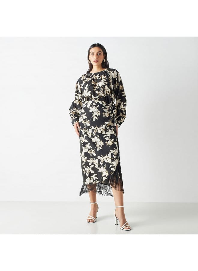 Iconic Iconic All-Over Floral Print Top with Volume Sleeves  - Image 2