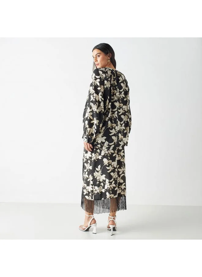 Iconic Iconic All-Over Floral Print Top with Volume Sleeves