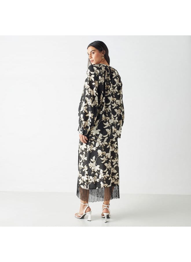 Iconic Iconic All-Over Floral Print Top with Volume Sleeves  - Image 3