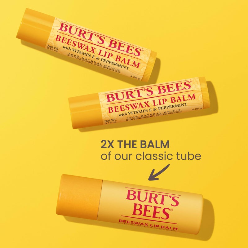 Burt's Bees Moisturizing Lip Balm, 2 Original Beeswax and 1 Vanilla Bean, 100% Natural Origin, 0.34 Ounce Each, 3 Paper Tubes, Pack May Vary - Image 2