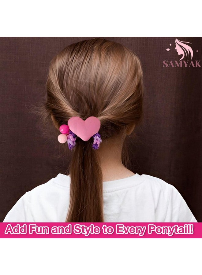 Samyak 6 Pcs Ponytail Holders Cute Cartoon Bear Braided Rubber Bands Hair Ties For Kids & Girls - Image 4