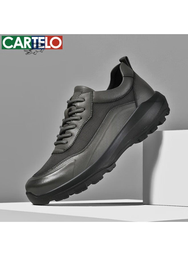 Cartelo Men's Casual Sports Shoes Trendy Versatile Low-top Breathable Mesh Sneakers 5321 Rock Gray Size 41 - Image 1