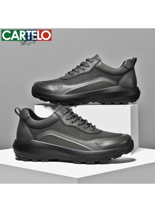 Cartelo Men's Casual Sports Shoes Trendy Versatile Low-top Breathable Mesh Sneakers 5321 Rock Gray Size 41 - Image 4