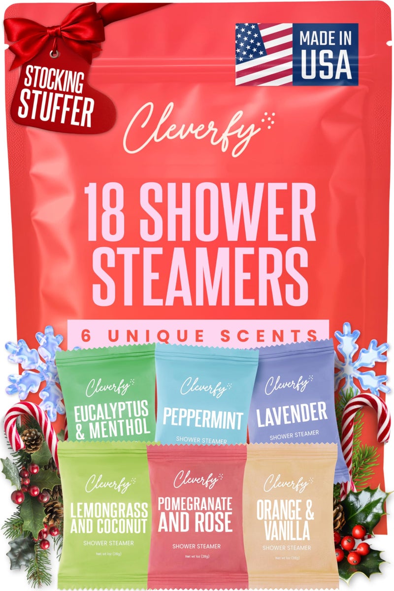 Cleverfy Shower Steamers Aromatherapy â€“ Stocking Stuffers for Teen Girls, Women and Wife â€“ Christmas Gifts for Teens and Women â€“ White Elephant Gifts for Adults â€“ 18 Tablets - Image 1