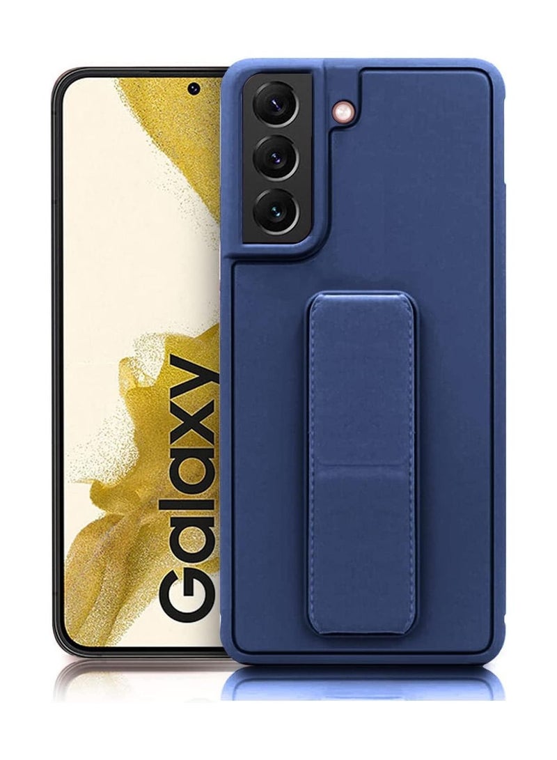 Samsung Galaxy S23 Plus Case Cover Magnetic Car Mount Kickstand & Holder, Premium Silicone Vertical & Horizontal Hand Strap and Grip with Multi Stand for Samsung Galaxy S23 Plus (Blue) - Image 1