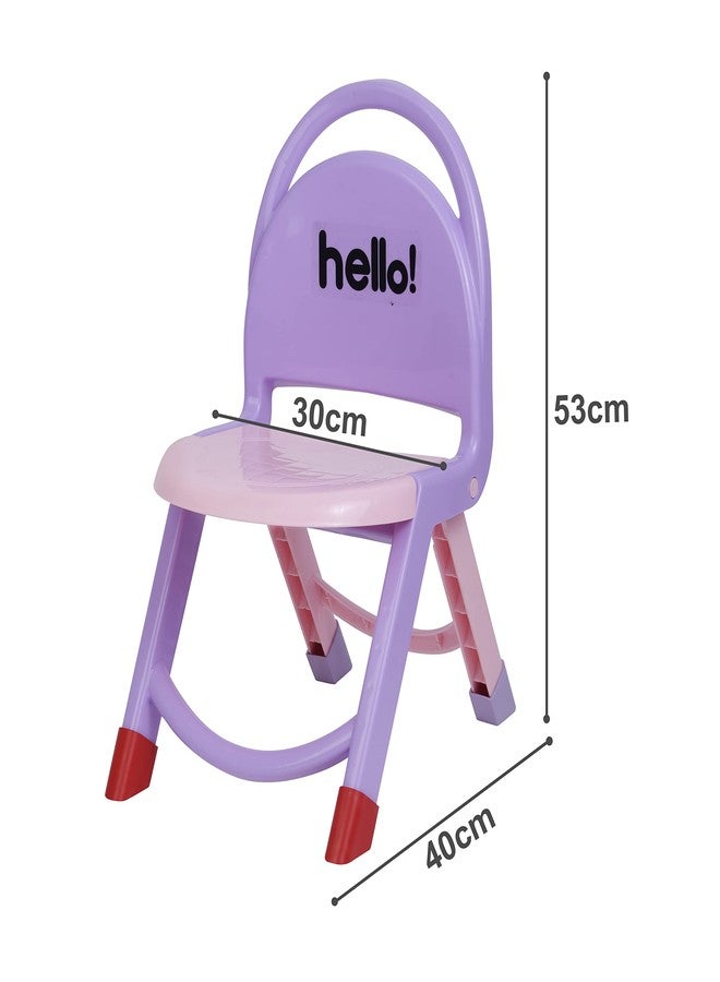 نابيا كرسي نابيا المتين القابل للطي للأطفال مع دعم للظهر، كرسي بلاستيكي قوي ومتين للأطفال (سعة وزن 80 كجم، يمكن استخدامه من قبل البالغين أيضًا) (وردي) - Image 3