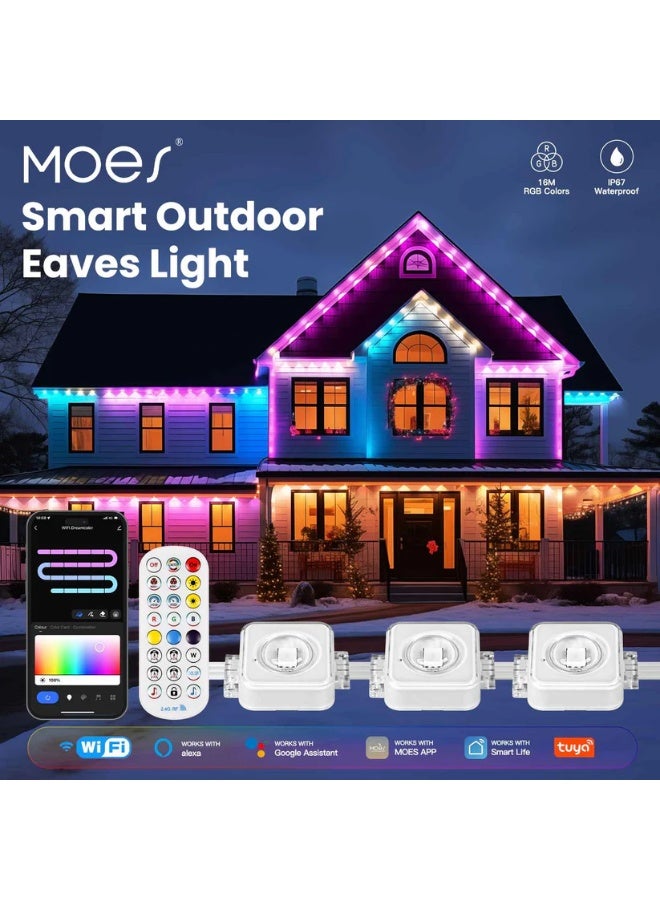 مويس شريط إضاءة LED ذكي WiFi خارجي مقاوم للماء IP67 – 16 مليون لون RGB، مزامنة مع الموسيقى، ريموت RF، متوافق مع أليكسا وجوجل أسيستنت - Image 3