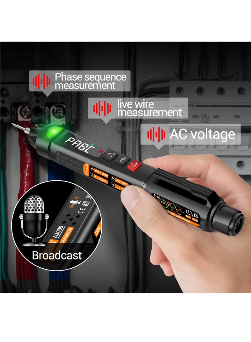 Zikra Multimeter AC/DC Voltage Tester, 6000 Counts Pen Type Professional Current Meter, Non-Contact Electricians Voltmeter Tester for AC DC Voltage, Live Wire, Resistance, Continuity and Diode Tests - Image 4