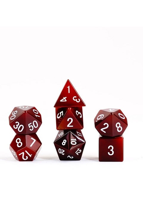 Dice Games 16Mm Gemstone Stone Poly Dnd Dice Set: Carnelian Role Playing Game Dice For Dungeons And Dragons
