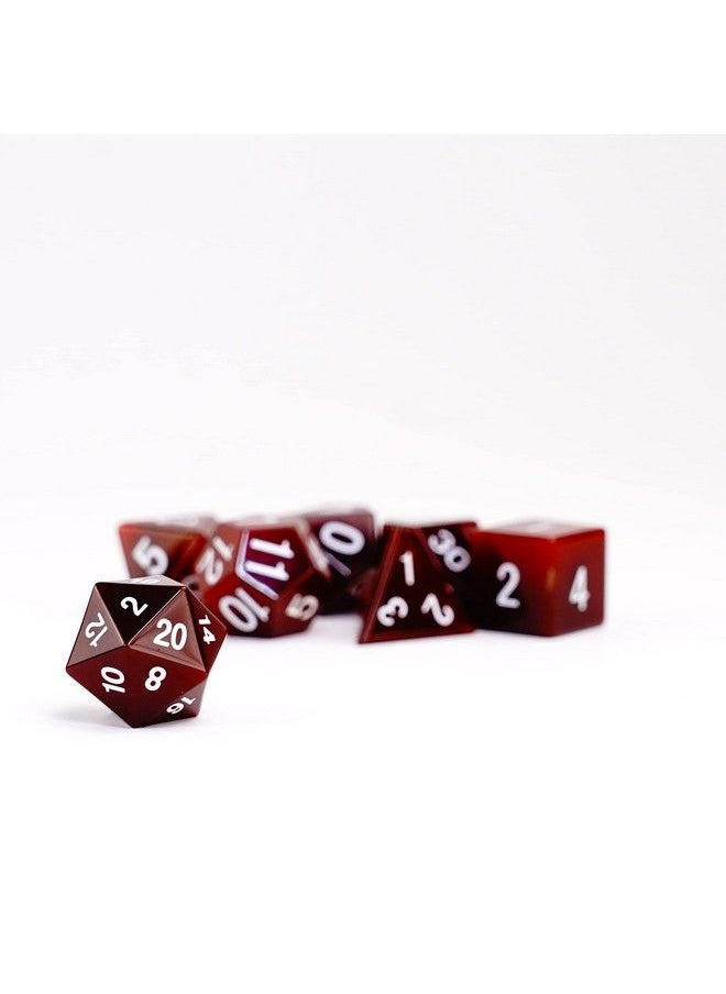 Metallic Dice Games - Dice Games 16Mm Gemstone Stone Poly Dnd Dice Set: Carnelian Role Playing Game Dice For Dungeons And Dragons - Image 1