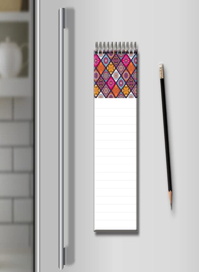 Yey Paper Magnetic Refrigerator Memo Pad, Colorful Chevron Design Fridge Magnet Notepad, Multipurpose Memopad, Size 3x8 inches, 50 pages (Free Magnetic Pencil Included inside) - Image 4
