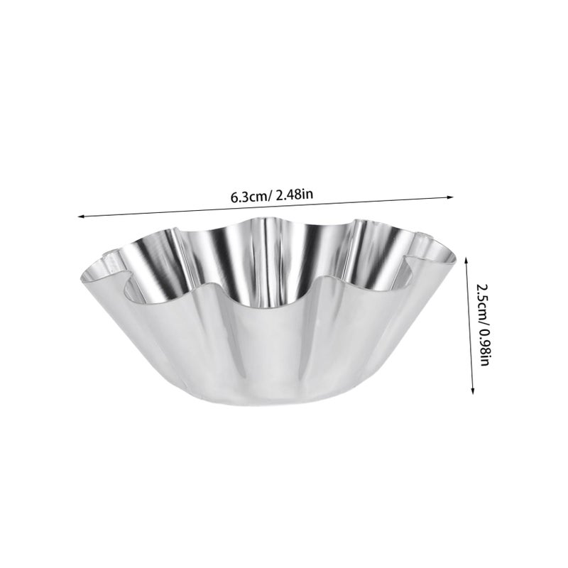 Stainless Steel Non Stick Fluted Tart Muffin Baking Mold Set 12 Pcs for Parties - Image 3
