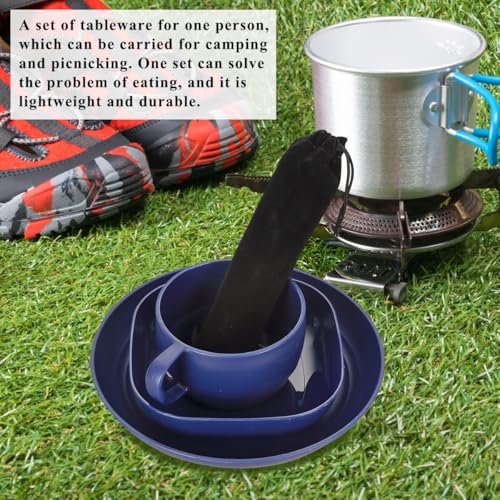 ReaNea Camping Utensils Set, ReaNea Camping Plates and Bowls Set with Coffee Mug, Travel Cutlery Set Include Spoon, Fork, Knife for Home, Poolside, Outdoor, Picnic, Camp - Image 3