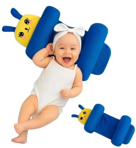 Kausbabi Baby Sleeping Support Pillow with Side Rollers | Newborn Safety Sleeping Pillow Set | Soft Cotton Infant Neck Pillow for 0–12 Months | Anti-Flat Head Cushion for Baby Boys & Girls - Image 1