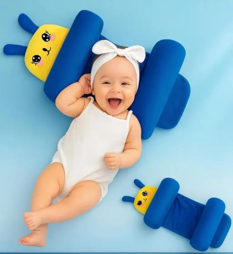 Kausbabi Baby Sleeping Support Pillow with Side Rollers | Newborn Safety Sleeping Pillow Set | Soft Cotton Infant Neck Pillow for 0–12 Months | Anti-Flat Head Cushion for Baby Boys & Girls - Image 2