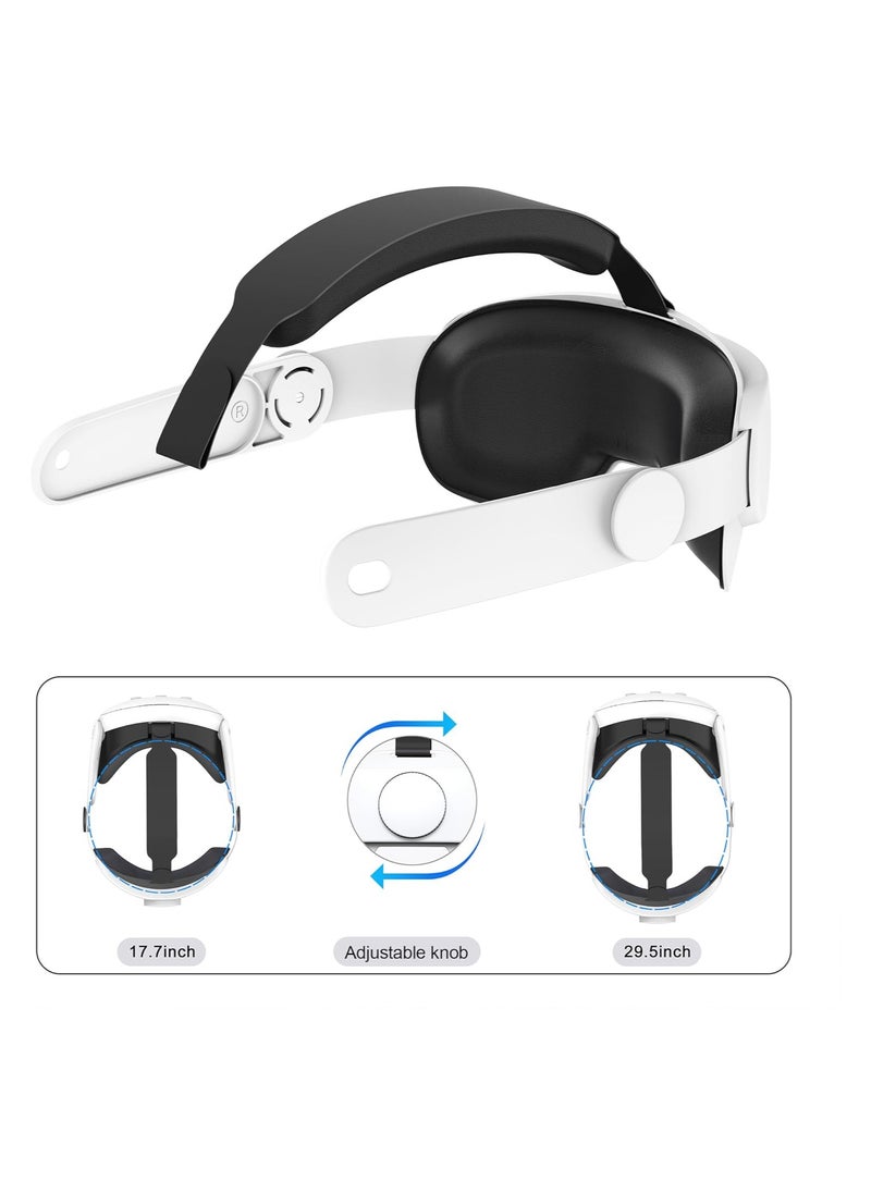 SYOSI - Adjustable Head Strap for Meta Quest 3, Super Soft and Skin Friendly PU Surface, Elite Strap Replacement, Enhanced Support and Lightweight Design VR Accessories for Meta Quest 3 - Image 1