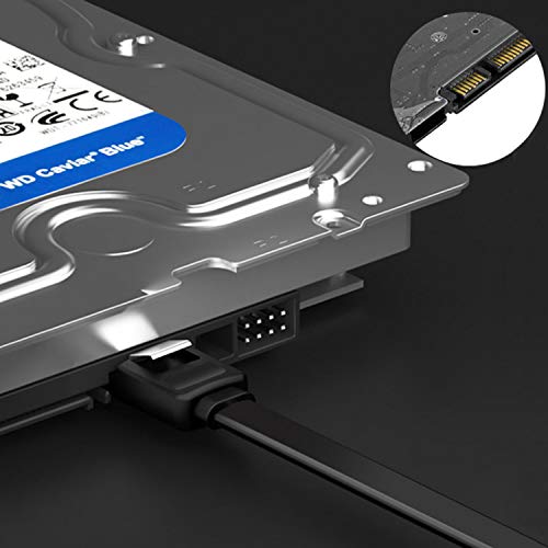 AYECEHI 6 Pack 90 Degree Right Angle SATA III 6.0 Gbps Cable (SATA 3 Cable) with Locking Latch Black - 12 Inches for SATA HDD, SSD, CD Driver, CD Writer - Image 3