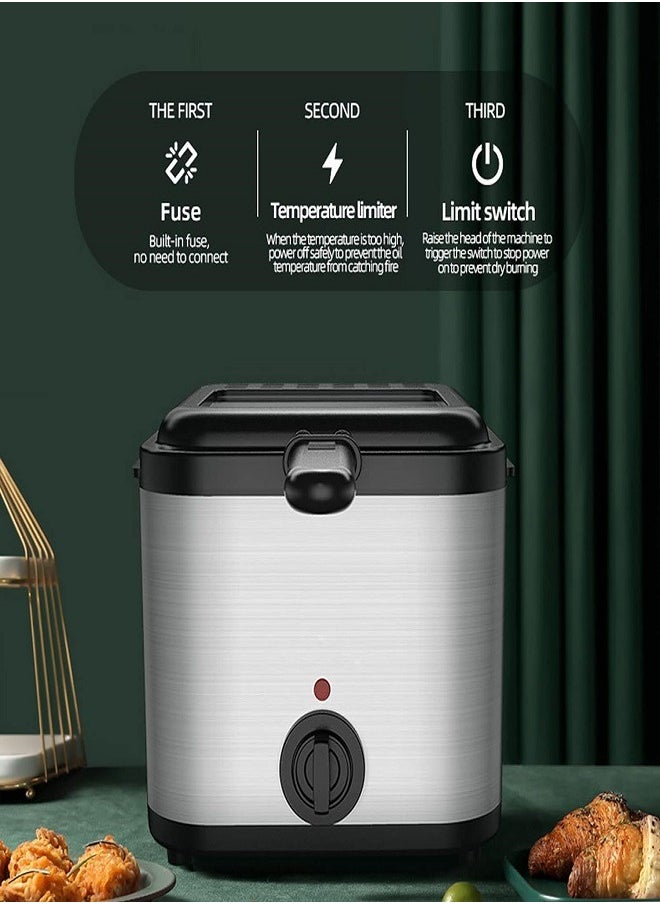 Generic - 2.5 Liter French Fries Machine, Electric Deep Fryer with Baskets, Timer Control Adjustable Temperature, Removable Basket and easy to clean, For Frying Chicken, French Fries and Fish - Image 1