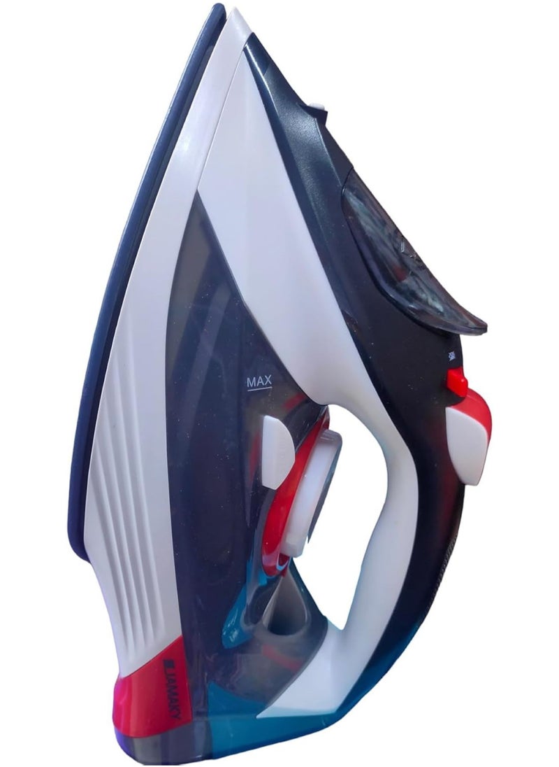 JAMAKY Italy Jamaki 3000W Steam Iron Non-Stick Ceramic Soleplate with Self-Cleaning and Temperature Control - JMK1010  - Image 3