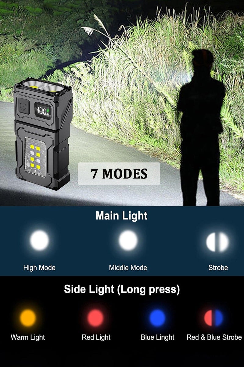 CubeG Multifunctional Outdoor Flashlight Super Bright Led Mini Flashlight for Night Working, Running, Walking and More, USB C Charging Warning Flash Light Mobile Phone Emergency Power  Bank - Image 2