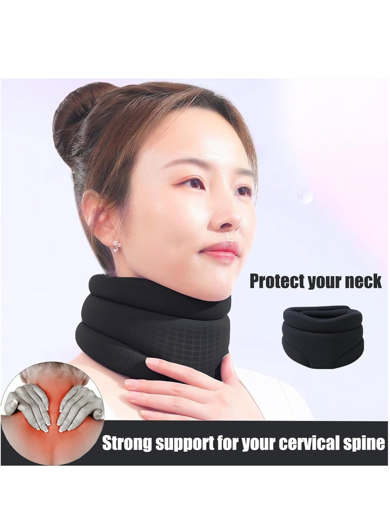 Cervicorrect Neck Brace for Snoring Relief 2024 Upgrade Soft Foam Cervical Collar Neck Pain Support for Men and Women Black - Image 4