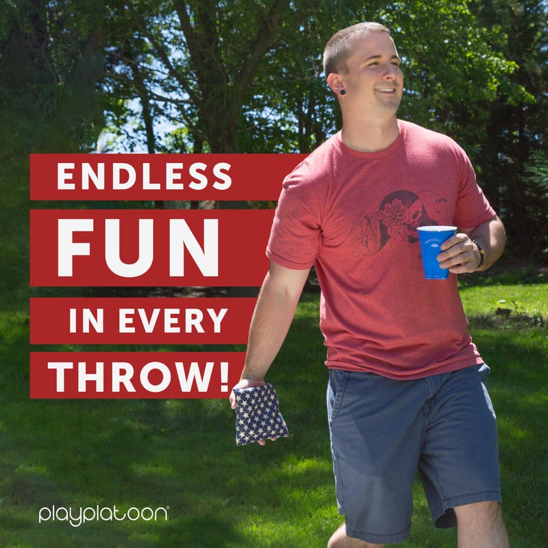 Play Platoon Weather Resistant Cornhole Bags Set of 8 - American Flag Corn Hole Bags (Stars & Stripes) - Outdoor Toss -Regulation Size & Weight - Image 4