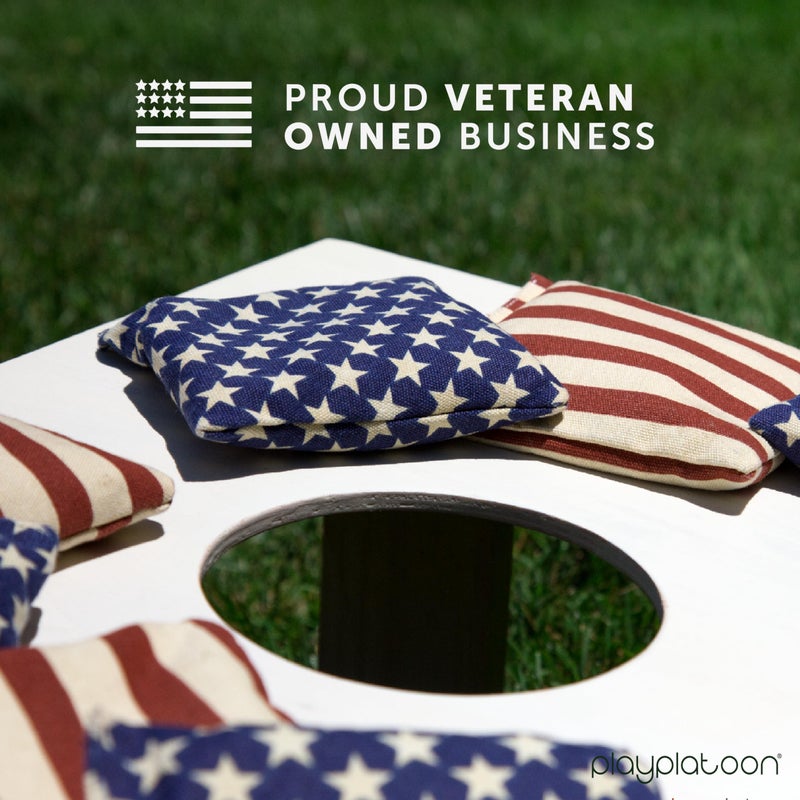 Play Platoon Weather Resistant Cornhole Bags Set of 8 - American Flag Corn Hole Bags (Stars & Stripes) - Outdoor Toss -Regulation Size & Weight - Image 3