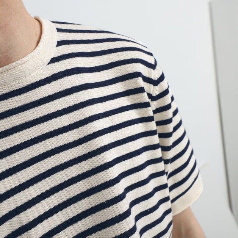 New Short-Sleeved T-Shirt Men'S Summer Korean-Style Trendy Simple Half-Sleeved Top Hong Kong-Style Loose Casual Trendy Brand T-Shirt - Image 3