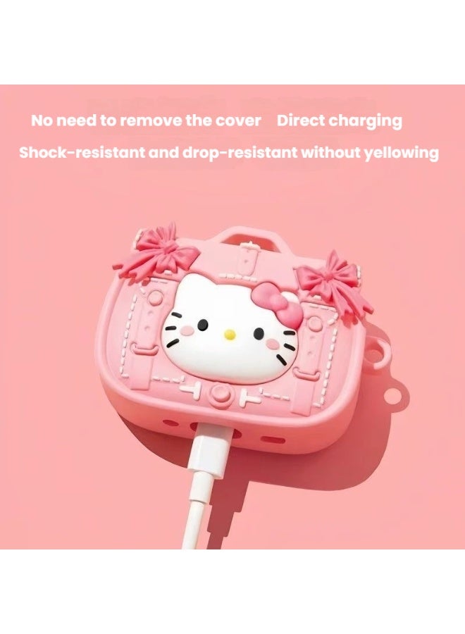 هالو كيتي مرحبا كيتي تحت عنوان الوردي حقيبة يد نمط إيربودس 4 حالة بشكل لا يصدق لطيف لا يقاوم واقية بشكل استثنائي والأزياء بشكل ملحوظ إلى الأمام - Image 2