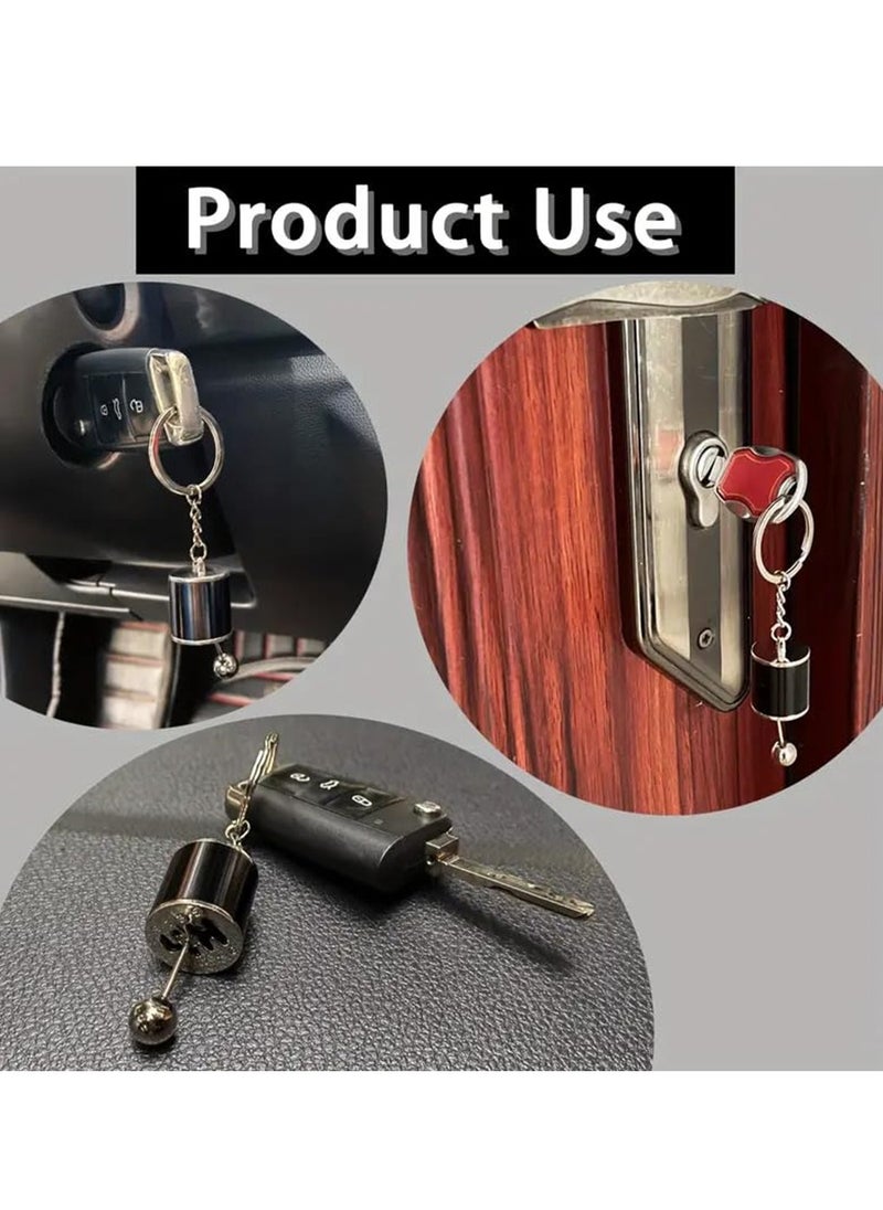 HaHaHai - Manual Gearbox Keychain, Mini Gear Shift Stick Keyring, Cool Car Gear Shifter Keychain, Car Key Accessories (black) - Image 1