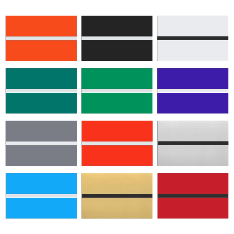 M METERXITY 12-Pack Double Color Laser Engraving Blanks 7x11 Inch,1.3mm Thick ABS Plastic Sheet Engraved Material for Name Plate/Yard Signs/Laser Cutting/DIY Carving/Craft[12-Color] - Image 1