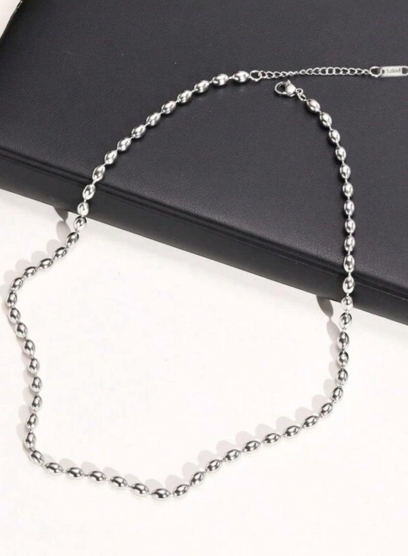Casual collection Elegant & High Quality Stainless Steel Silver Plated Necklace For Women - Image 3