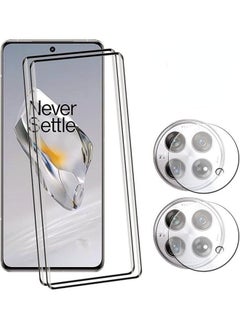 2+2 Pack for OnePlus 12R 5G Screen Protector with Camera Lens Protector,Full Coverage Tempered Glass Film,HD Clear Scratch Resistant for OnePlus 12R Screen Protector