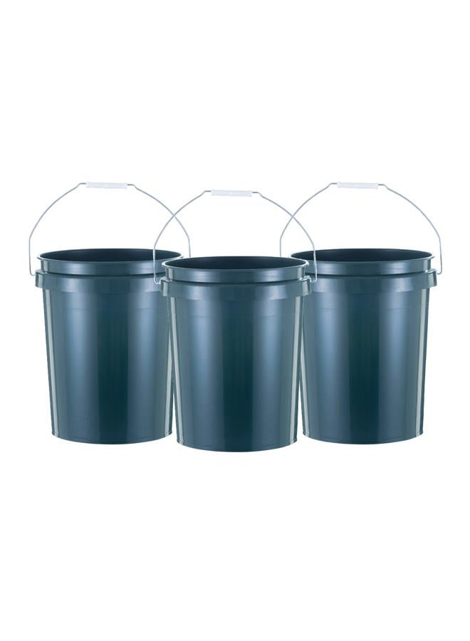 United Solutions ECOSolution 5 Gallon Bucket, Pack of 3, Heavy Duty Plastic, Comfortable Handle, Perfect for on The Job, Home Improvement, or Household Cleaning; Made from 90% Recycled Materials.100% Recyclable - Image 1