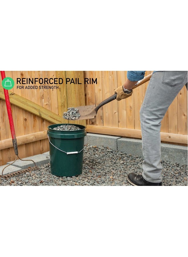 United Solutions ECOSolution 5 Gallon Bucket, Pack of 3, Heavy Duty Plastic, Comfortable Handle, Perfect for on The Job, Home Improvement, or Household Cleaning; Made from 90% Recycled Materials.100% Recyclable - Image 4