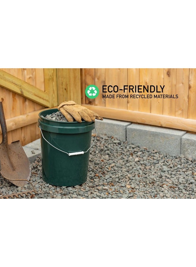 United Solutions ECOSolution 5 Gallon Bucket, Pack of 3, Heavy Duty Plastic, Comfortable Handle, Perfect for on The Job, Home Improvement, or Household Cleaning; Made from 90% Recycled Materials.100% Recyclable - Image 2