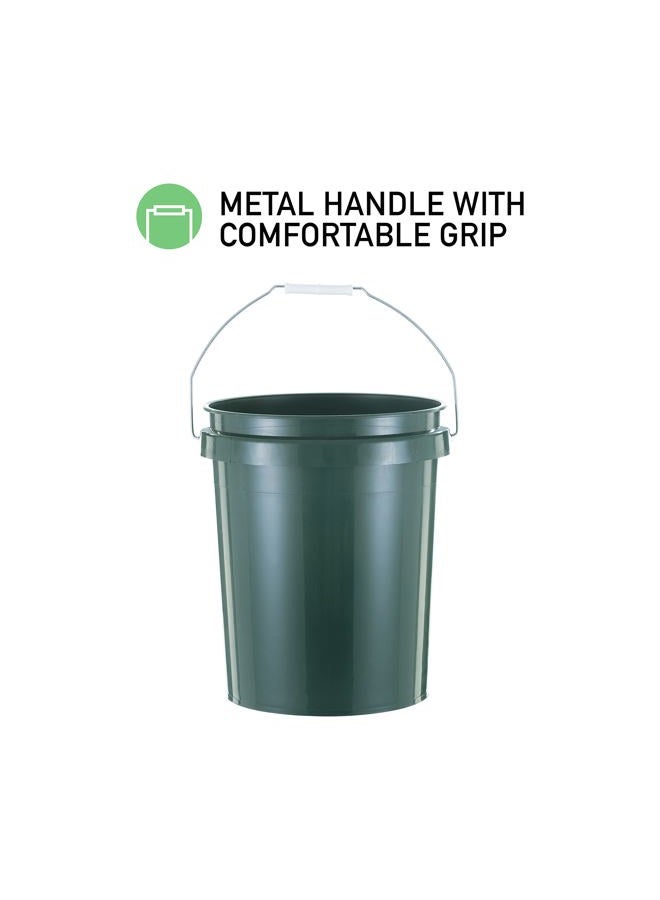 United Solutions ECOSolution 5 Gallon Bucket, Pack of 3, Heavy Duty Plastic, Comfortable Handle, Perfect for on The Job, Home Improvement, or Household Cleaning; Made from 90% Recycled Materials.100% Recyclable - Image 5