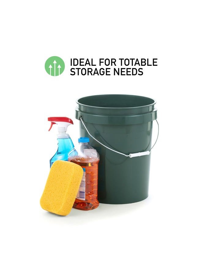 United Solutions ECOSolution 5 Gallon Bucket, Pack of 3, Heavy Duty Plastic, Comfortable Handle, Perfect for on The Job, Home Improvement, or Household Cleaning; Made from 90% Recycled Materials.100% Recyclable - Image 3