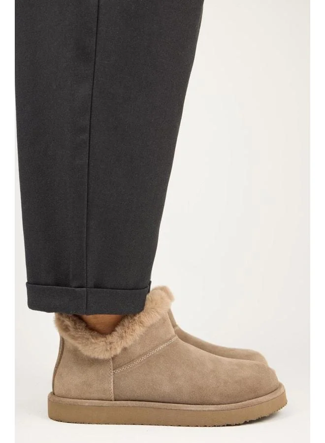 Manijero  Cora Women's Real Leather Fur Detailed Mini Vison Boot. for Women | Best Price UAE
