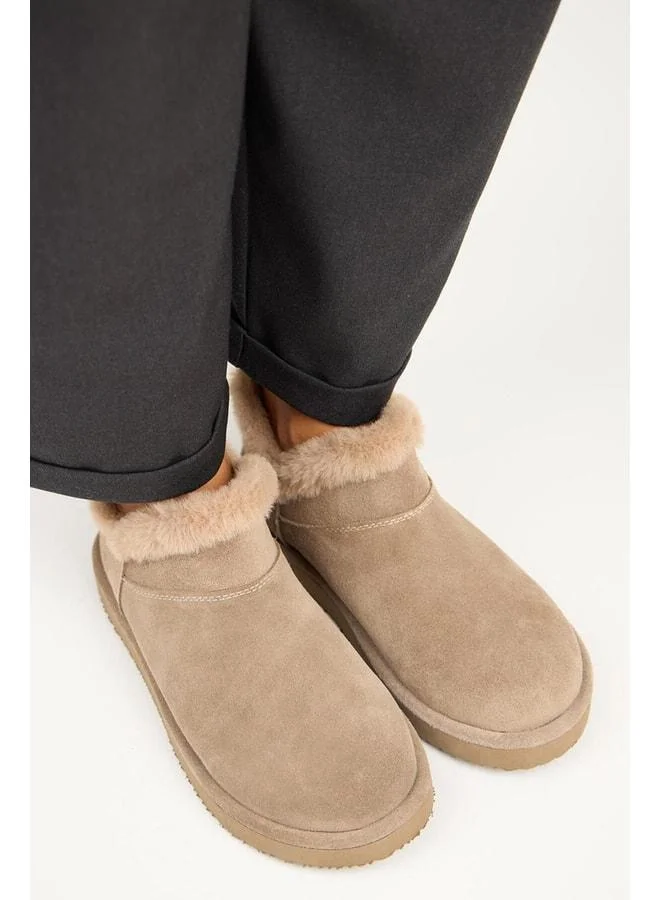 Manijero  Cora Women's Real Leather Fur Detailed Mini Vison Boot. for Women | Best Price UAE