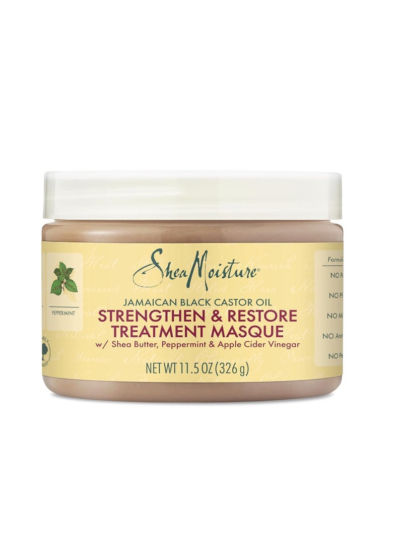 SheaMoisture Jamaican Black Castor Oil Treatment Masque Jamaican Black Castor Oil For Dry Hair Paraben Free Hair Mask 11.5 oz - Image 1