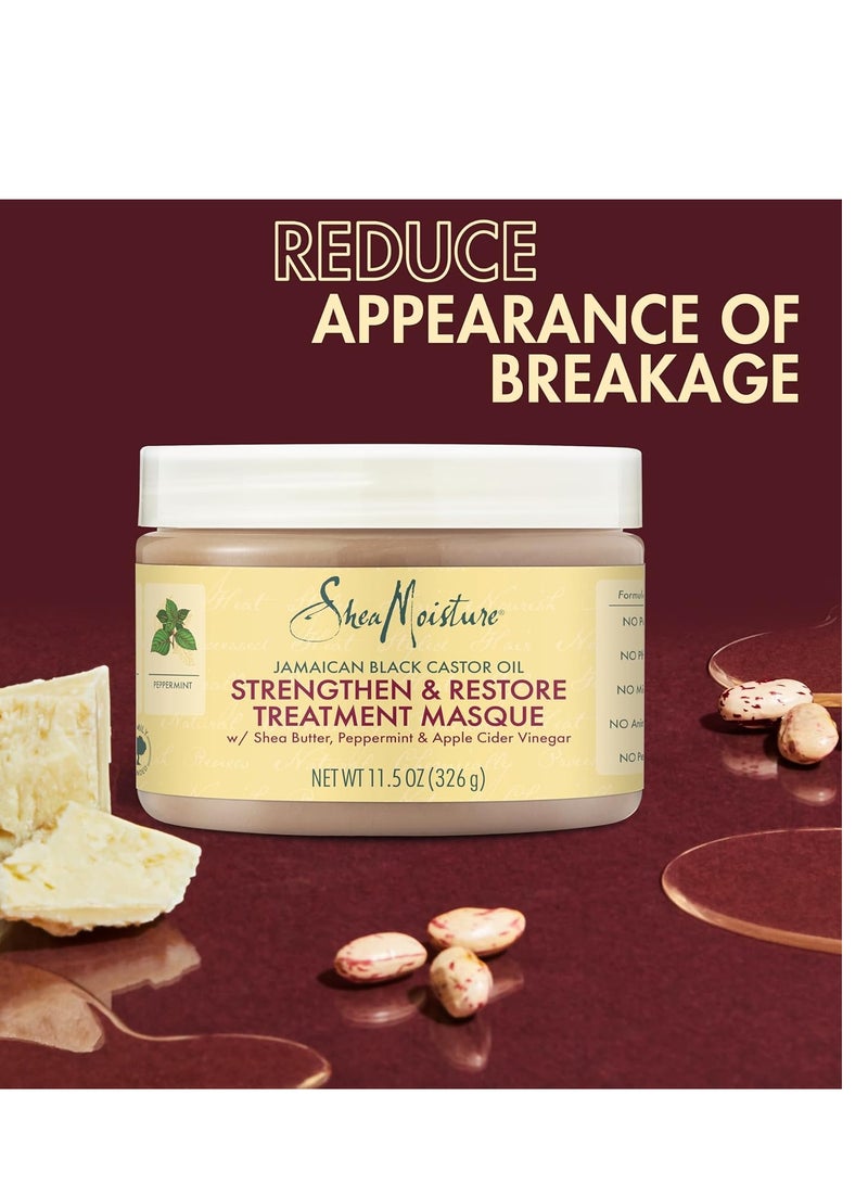 SheaMoisture Jamaican Black Castor Oil Treatment Masque Jamaican Black Castor Oil For Dry Hair Paraben Free Hair Mask 11.5 oz - Image 2